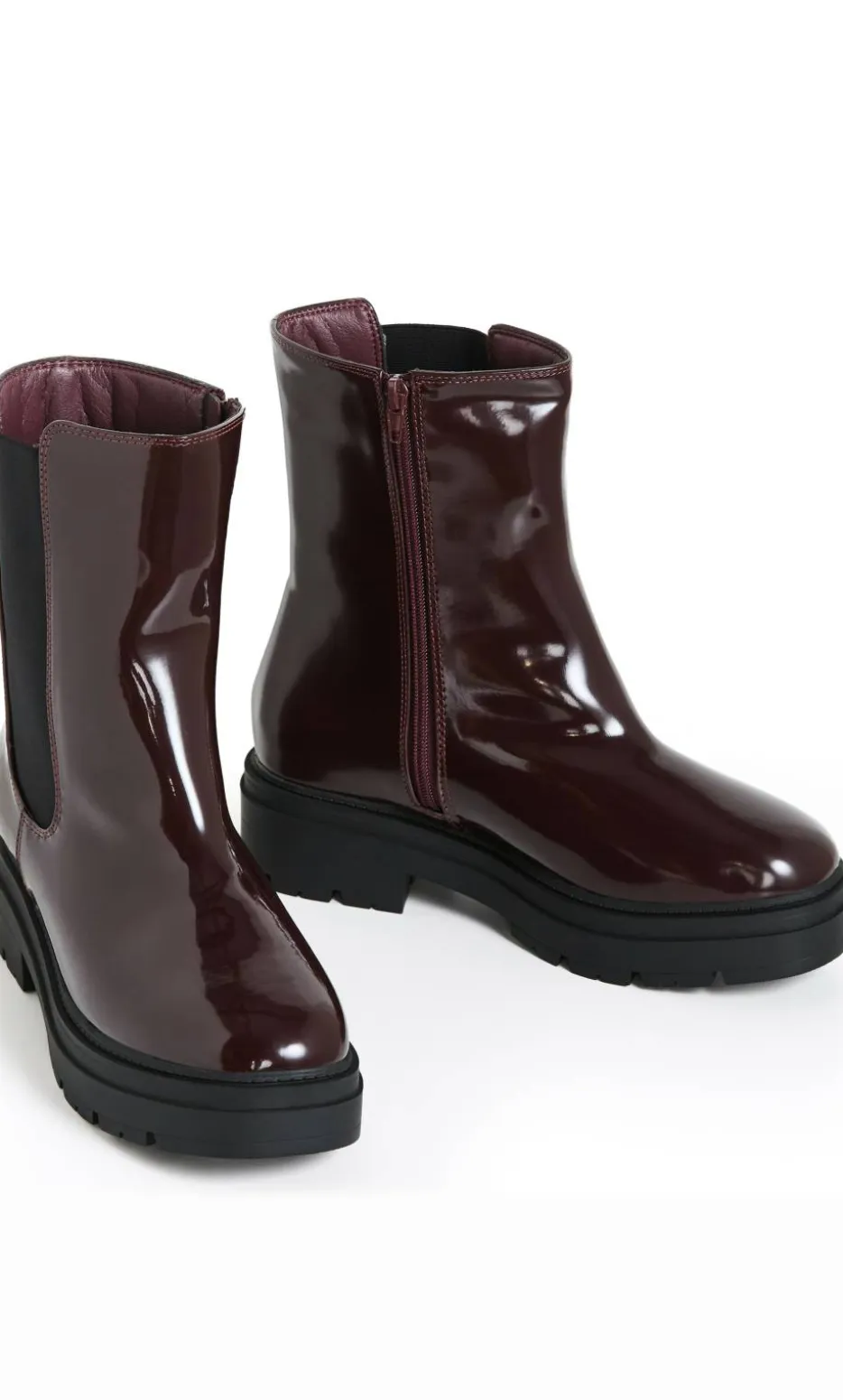 WIDE FIT Chelsea Ankle Boot - dark cherry
