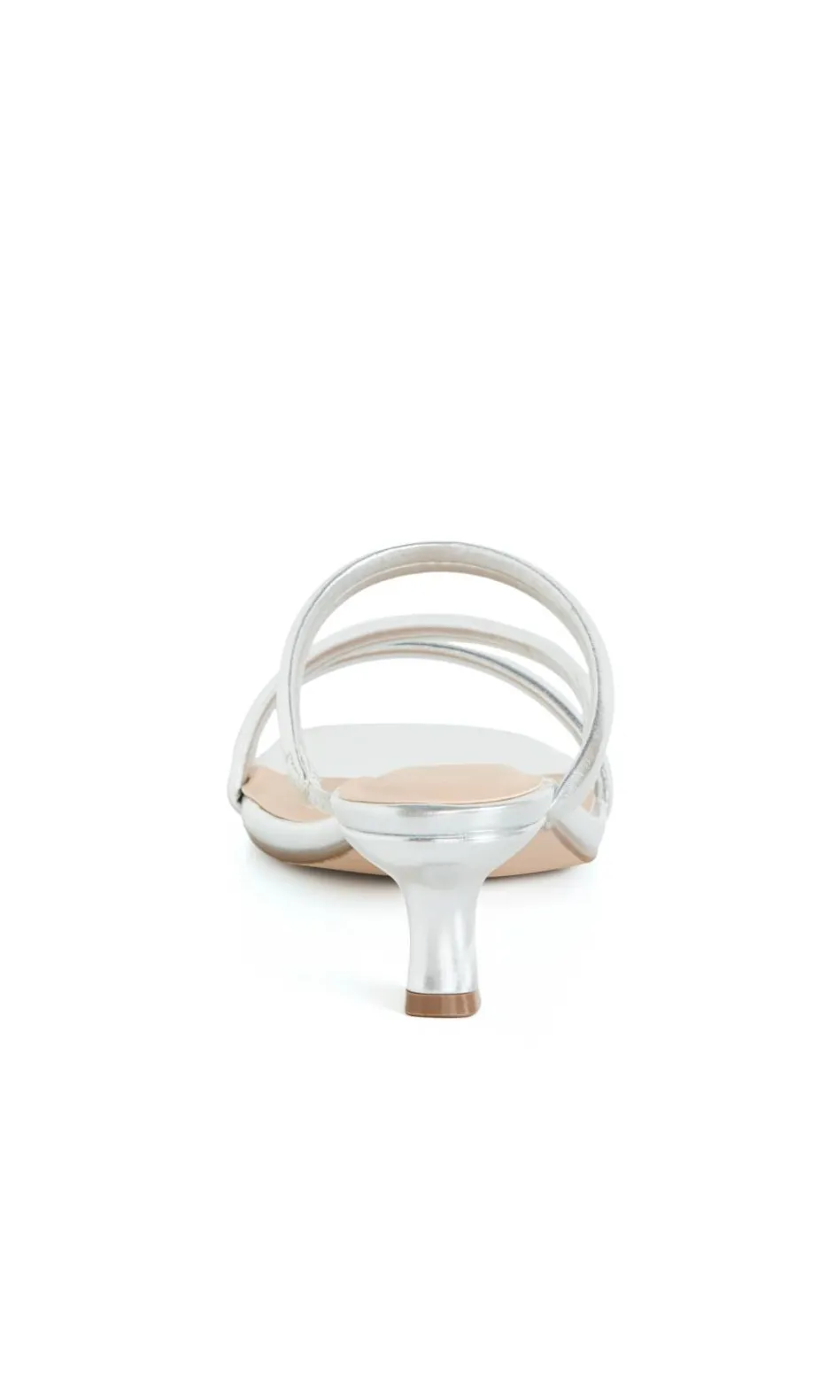 WIDE FIT Dana Kitten Heel - silver