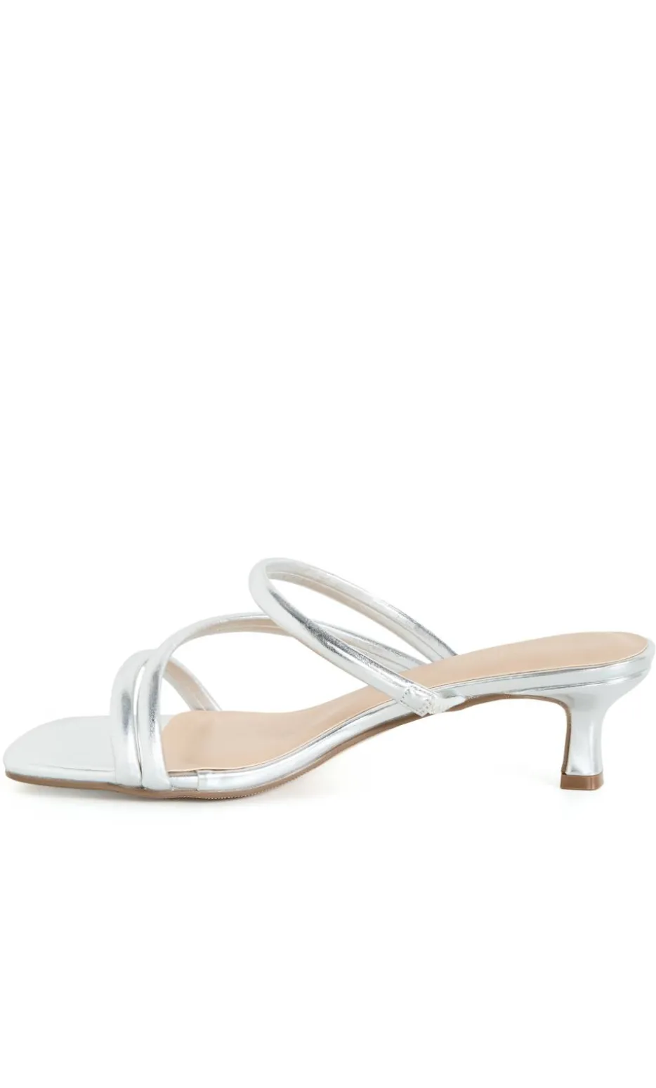 WIDE FIT Dana Kitten Heel - silver