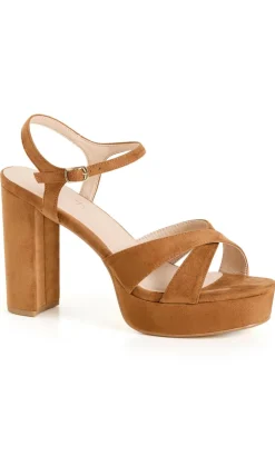 WIDE FIT Demi Platform Heel - caramel