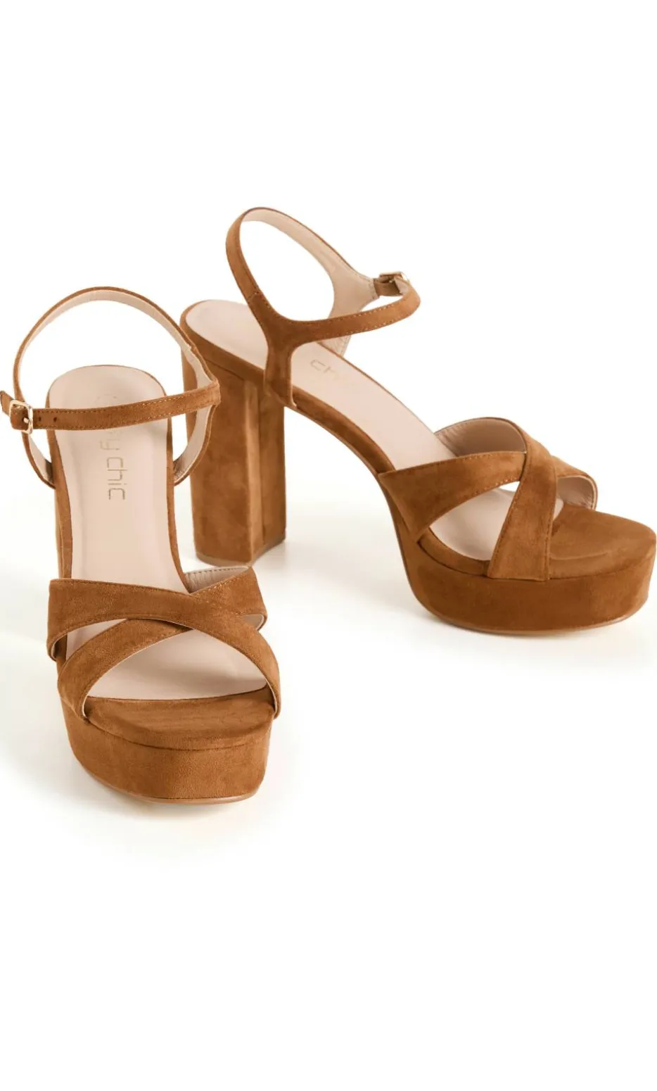 WIDE FIT Demi Platform Heel - caramel