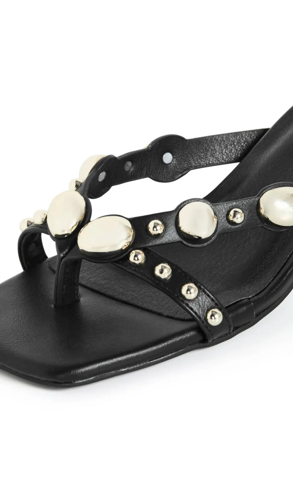 WIDE FIT Elara Stud Kitten Heel - black
