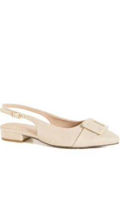 WIDE FIT Elise Slingback Flat - beige