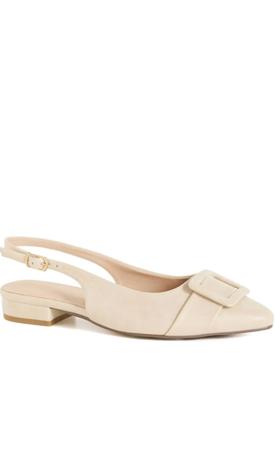 WIDE FIT Elise Slingback Flat - beige