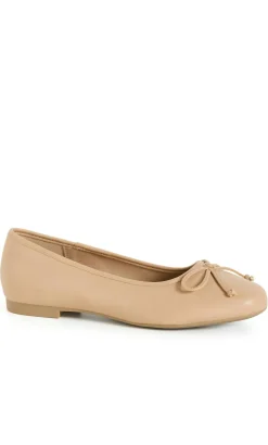 WIDE FIT Ella Ballet Flat - almond