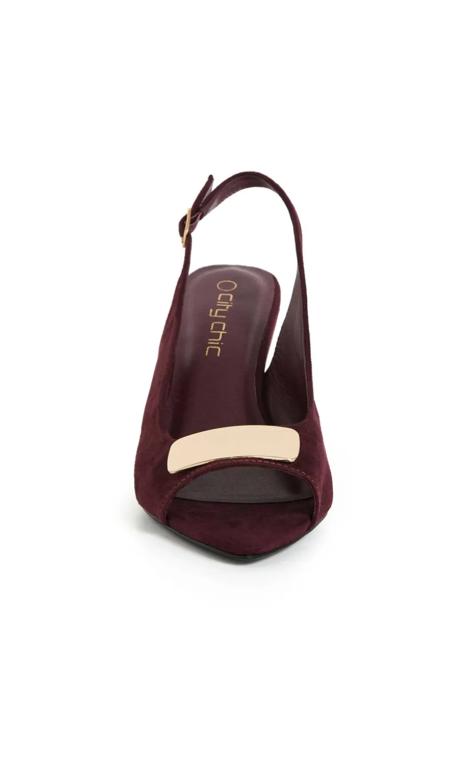 WIDE FIT Elle Slingback Wedge - dark cherry