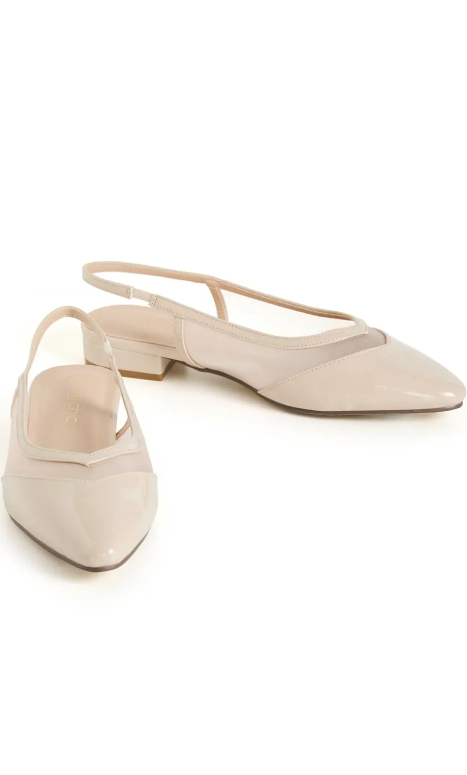 WIDE FIT Elsie Slingback Flat - beige