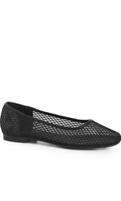 WIDE FIT Indi Mesh Ballet Flat - black