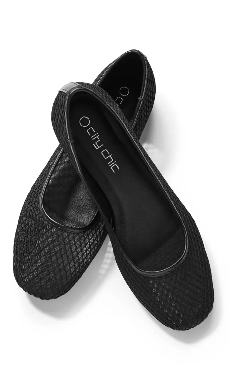 WIDE FIT Indi Mesh Ballet Flat - black