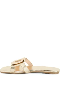 WIDE FIT Jada Square Detail Slide - gold