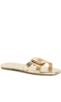 WIDE FIT Jada Square Detail Slide - gold