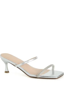 WIDE FIT Keira Kitten Heel - silver