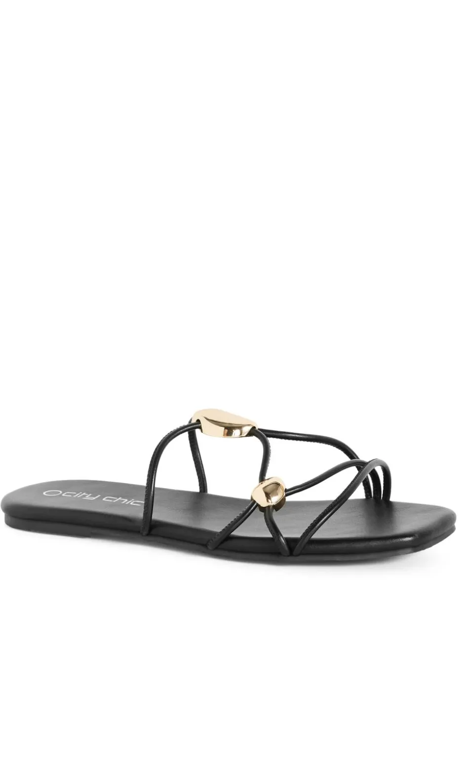 WIDE FIT Kiana Cross Hatch Slide - black