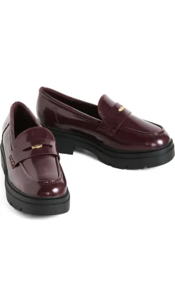 WIDE FIT Leia Platform Loafer - oxblood