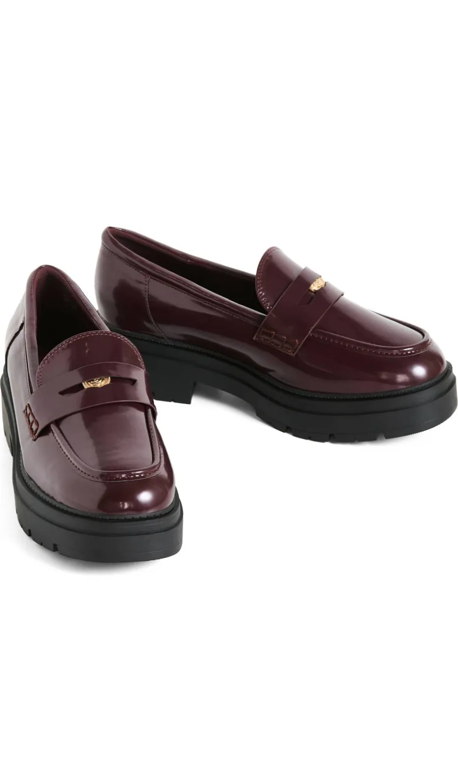 WIDE FIT Leia Platform Loafer - oxblood