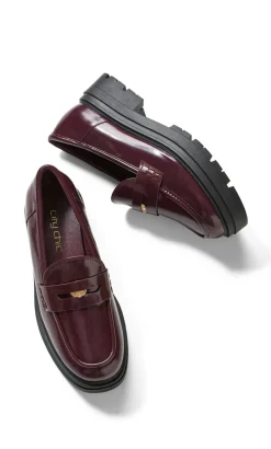 WIDE FIT Leia Platform Loafer - oxblood
