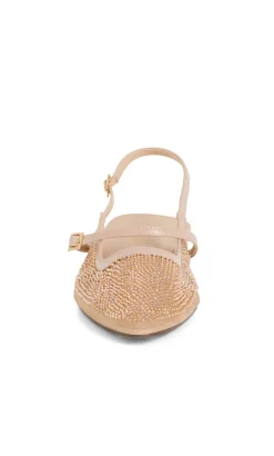 WIDE FIT Lily Bead Flat - nude