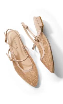 WIDE FIT Lily Bead Flat - nude