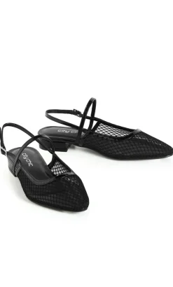 WIDE FIT Lily Mesh Flat - black