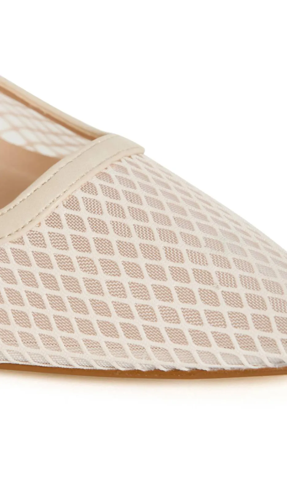 WIDE FIT Lily Mesh Slingback Heel - stone