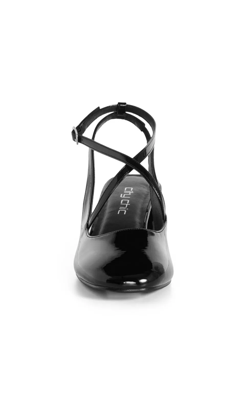 WIDE FIT Luna Cross Strap Heel - black