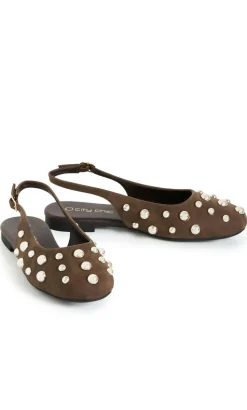 WIDE FIT Lyla Rivet Ballet Flat - chocolate