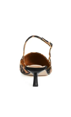 WIDE FIT Mila Leopard Slingback Heel - tan