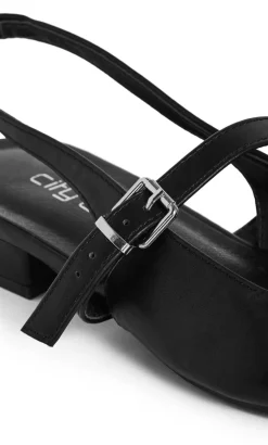 WIDE FIT Peasley Slingback Flat - black matte