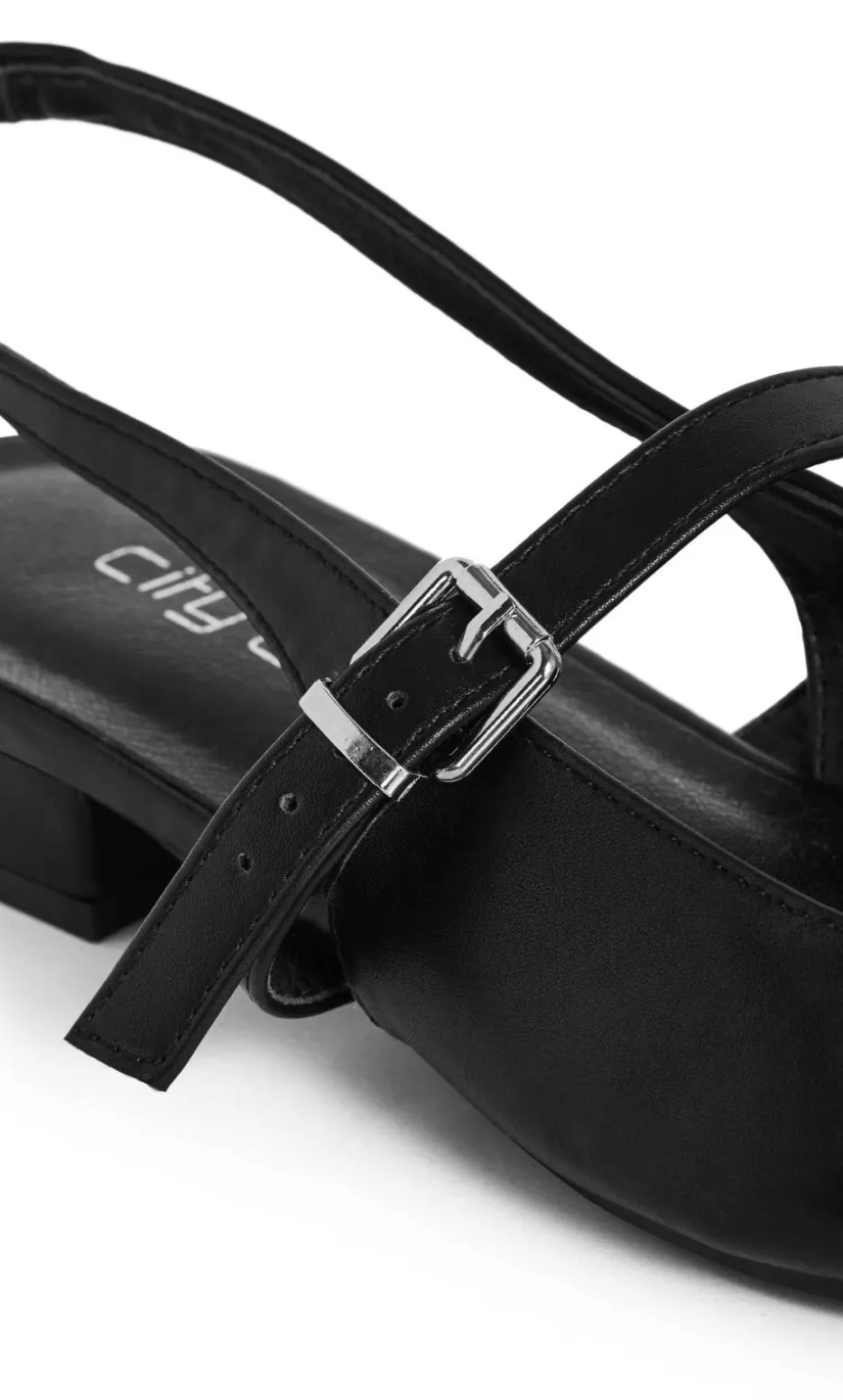 WIDE FIT Peasley Slingback Flat - black matte
