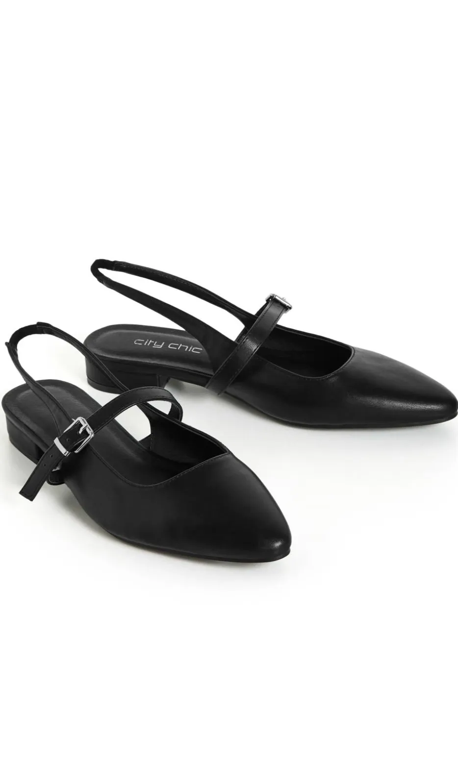 WIDE FIT Peasley Slingback Flat - black matte