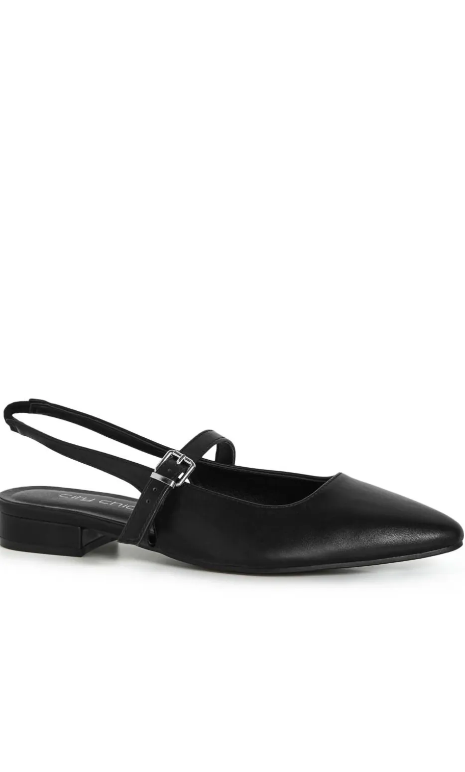WIDE FIT Peasley Slingback Flat - black matte