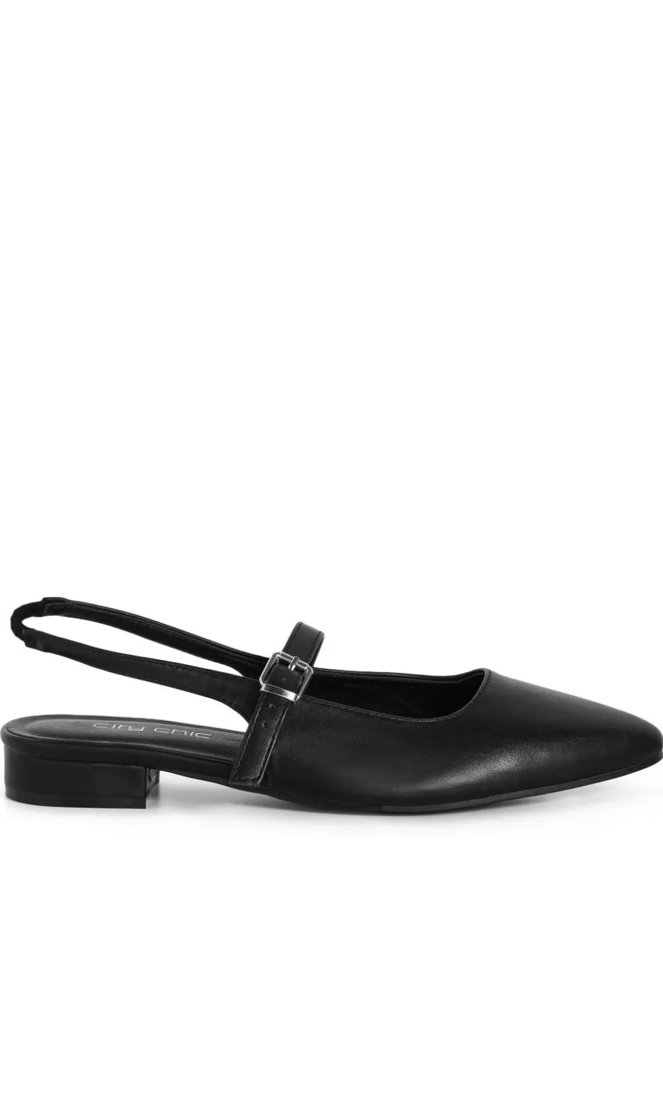 WIDE FIT Peasley Slingback Flat - black matte