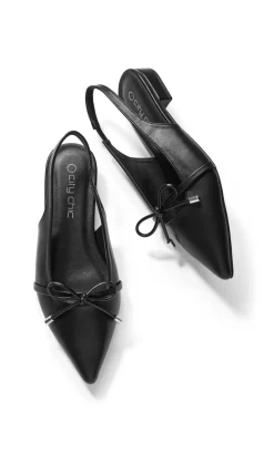 WIDE FIT Piper Slingback Flat - black