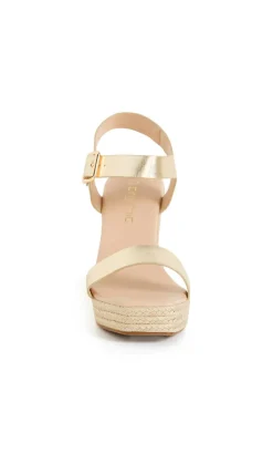 WIDE FIT Sarah Wedge - gold