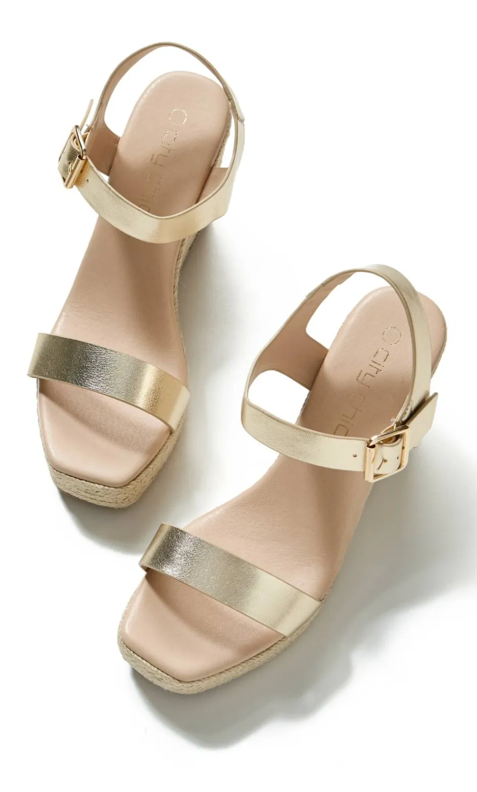 WIDE FIT Sarah Wedge - gold