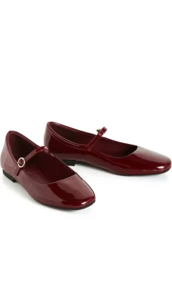 WIDE FIT Sofia Ballerina Flat - burgundy