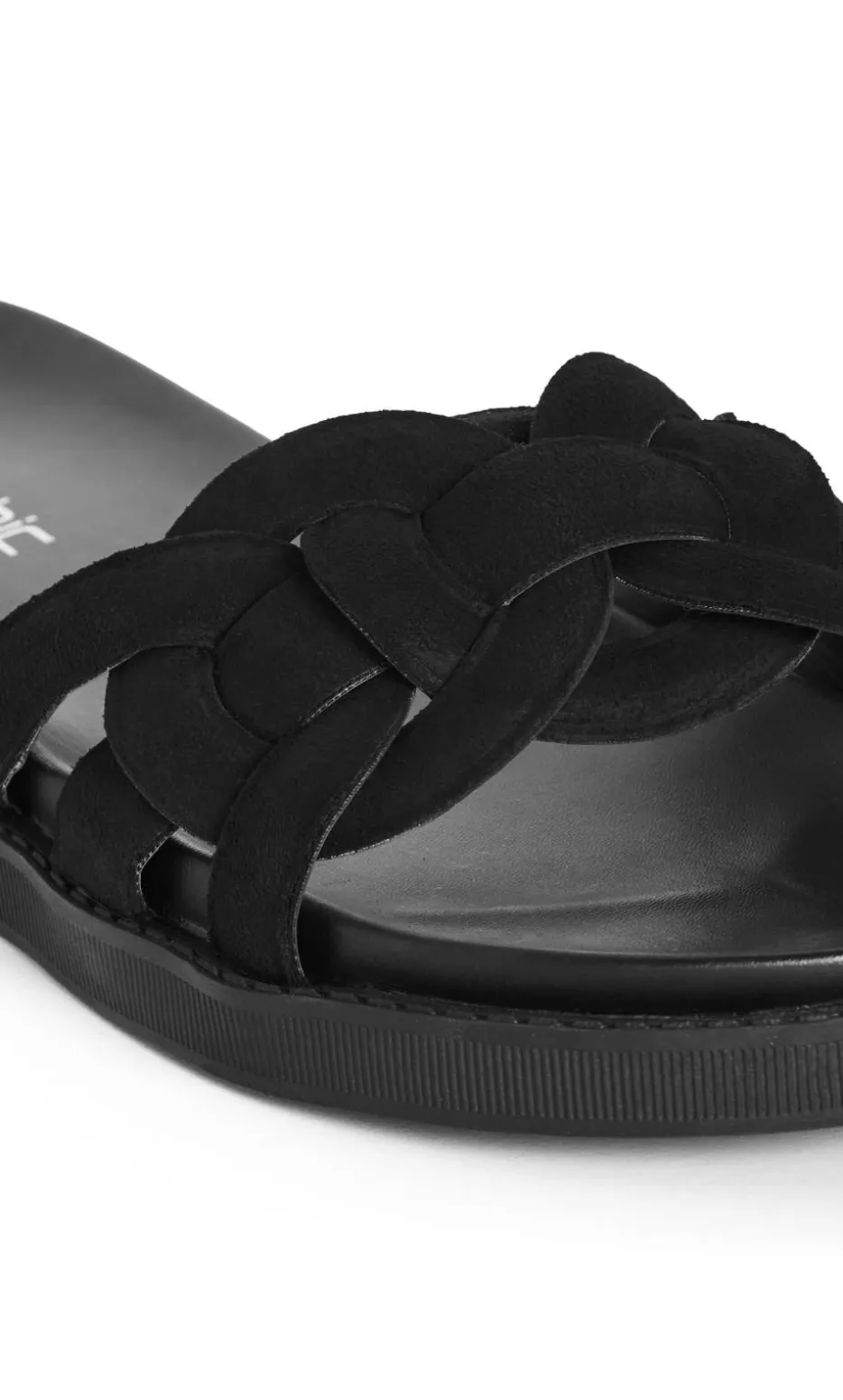 WIDE FIT Star Weave Slide - black