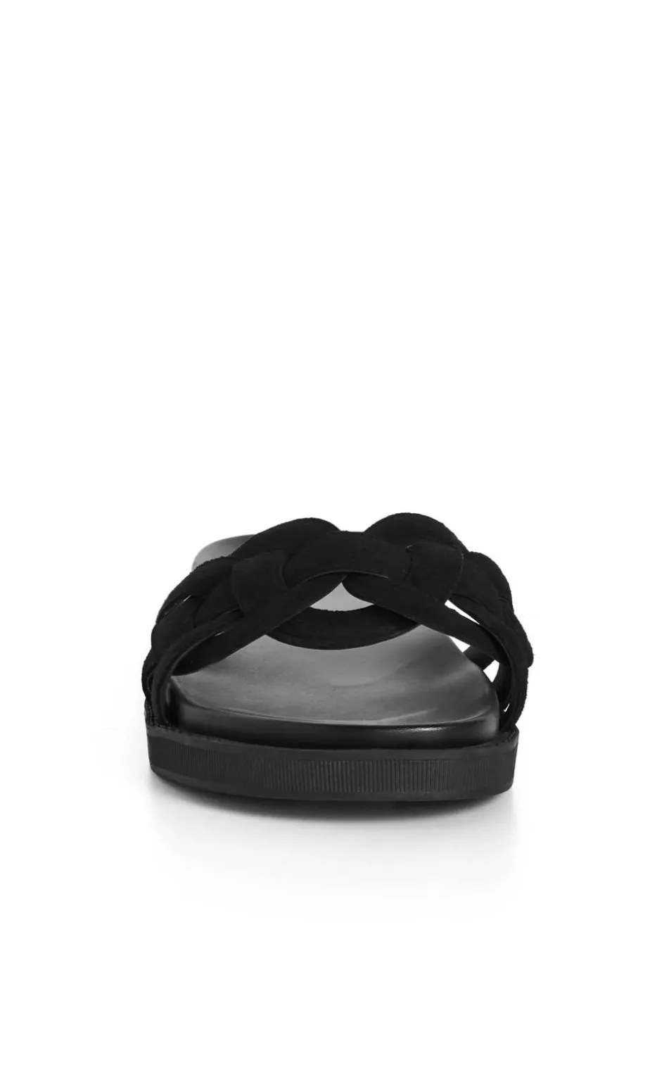 WIDE FIT Star Weave Slide - black