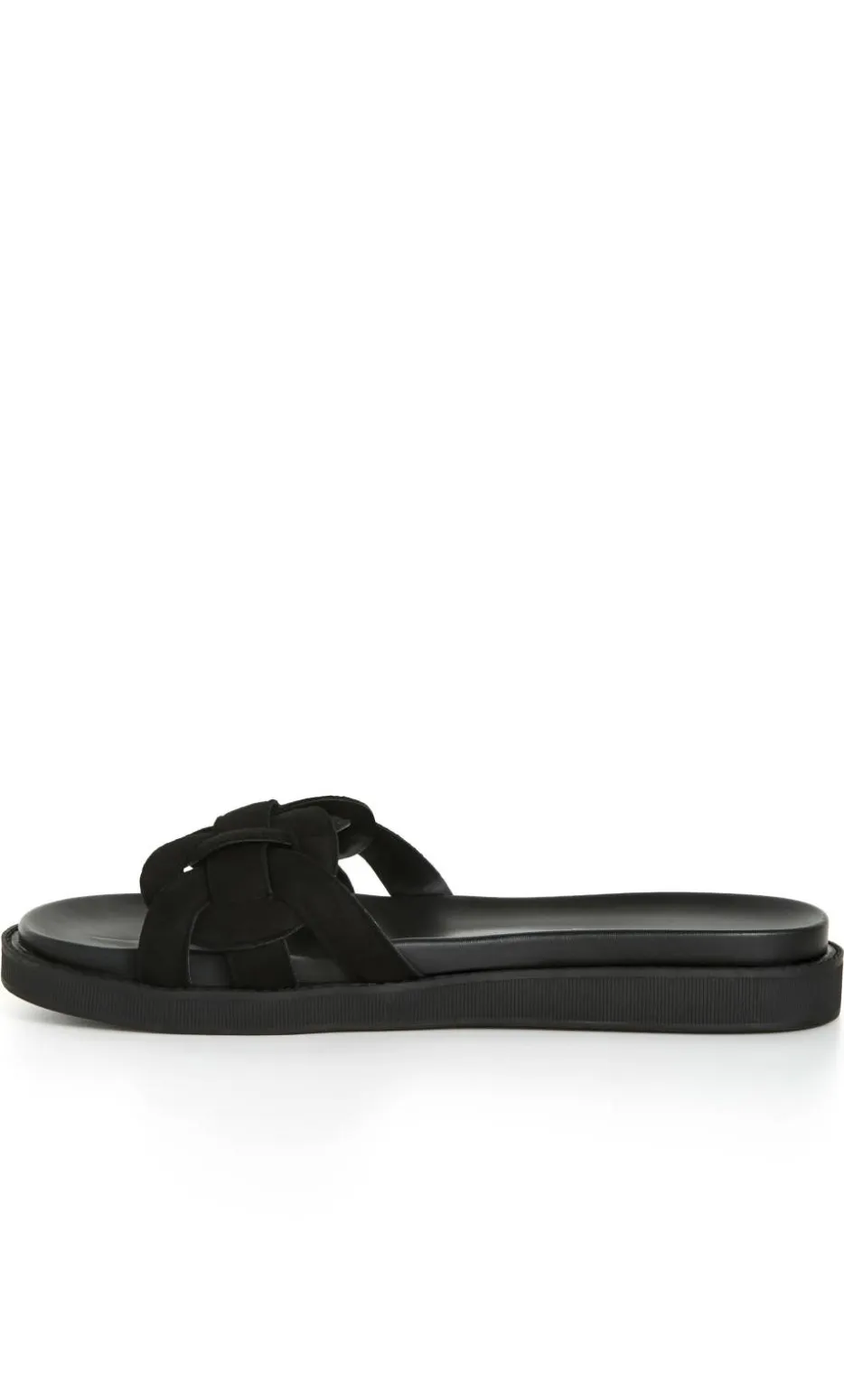 WIDE FIT Star Weave Slide - black