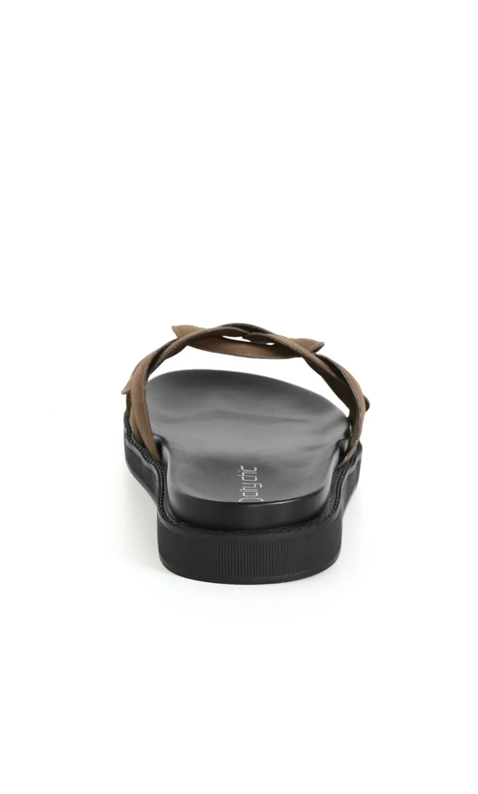 WIDE FIT Star Weave Slide - chocolate