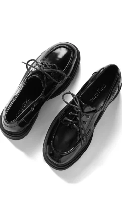 WIDE FIT Tatum Lace-Up Platform - black