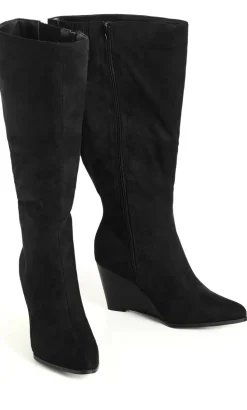 WIDE FIT Tia Long Boot - black