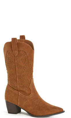WIDE FIT Western Edge Boot - tan