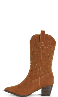 WIDE FIT Western Edge Boot - tan