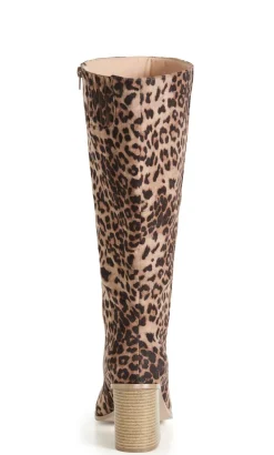 WIDE FIT Wild Leopard Boot - stone