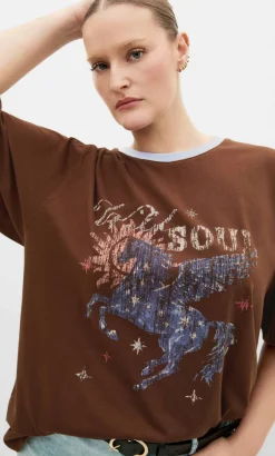 Wild Pegasus Cotton Tee - chocolate