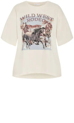 Wild West Oversized Cotton Tee - cream