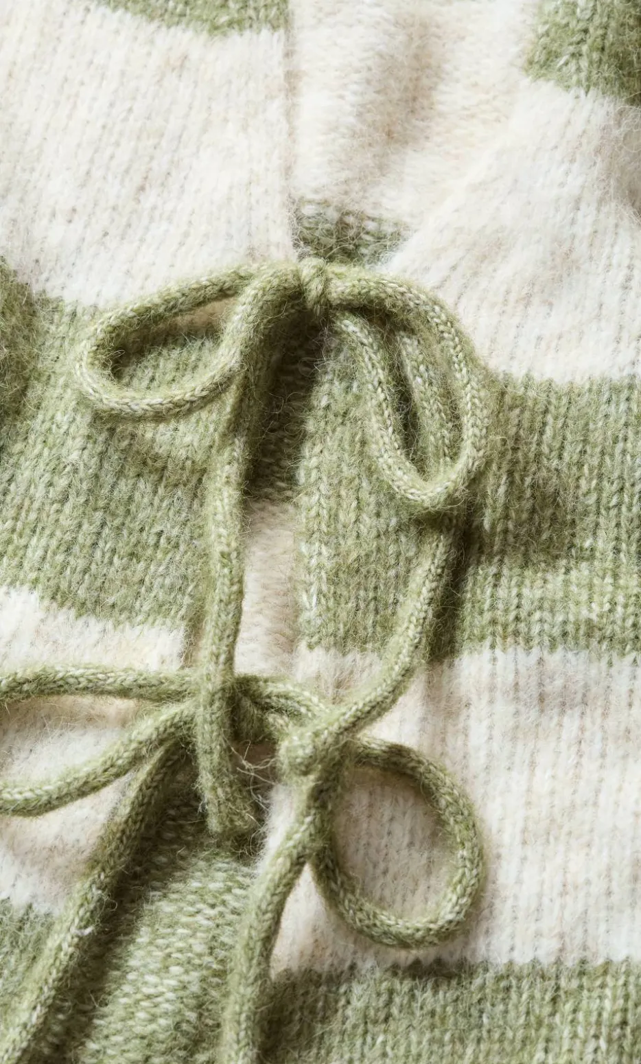 Willow Stripe Tie Cardigan - matcha