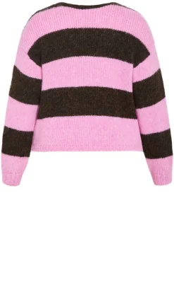 Willow Stripe Tie Cardigan - pink