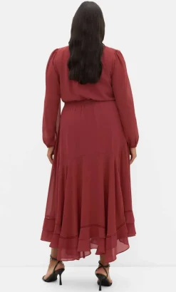 Yasmine Long Sleeve Maxi Dress - burnt sienna